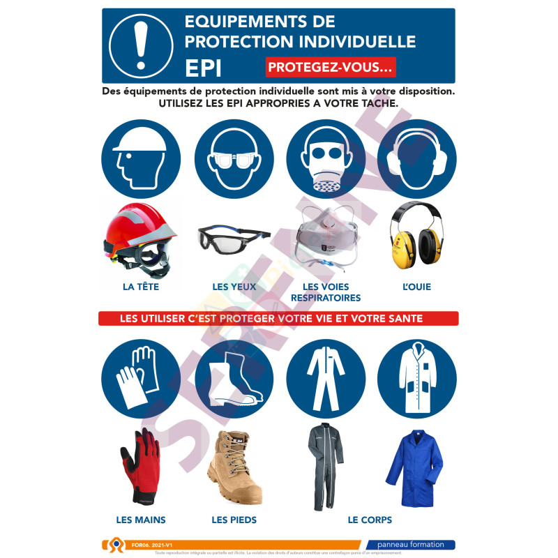 Panneau formation Equipements de Protection Individuelle, protégez-vous…