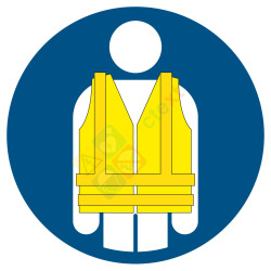 Pictogramme gilet jaune de sécurité , port obligatoire