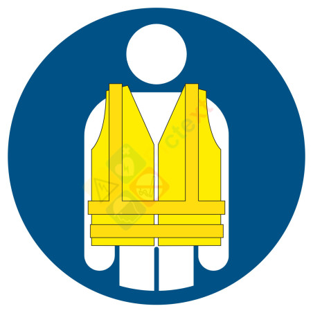 Pictogramme gilet jaune de sécurité , port obligatoire