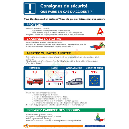 Consigne de sécurité que faire en cas d'accident