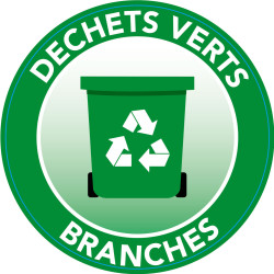 Sticker tri poubelle verte déchets verts et branchages