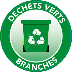 Sticker tri poubelle verte déchets verts et branchages