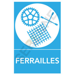 Panneau tri sélectif ferrailles