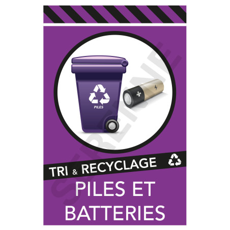Panneau recyclage piles et batteries