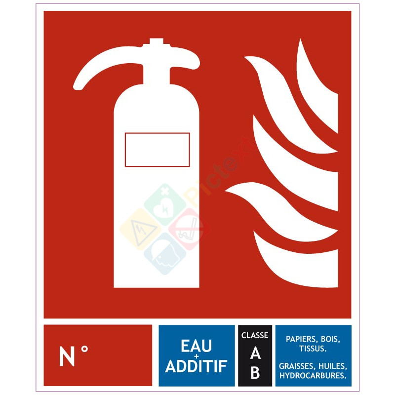 Pannello Estintore Classe Acqua AB - AUA SEGNALETICA - Dimensioni 150x105 Mm In PVC Rigido