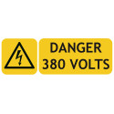 Panneau danger 380 volts picto-texto format paysage