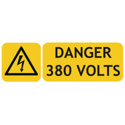 Panneau danger 380 volts picto-texto format paysage