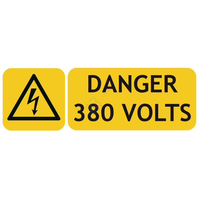 Panneau danger 380 volts picto-texto format paysage Panneau danger 380 volts picto-texto format paysage