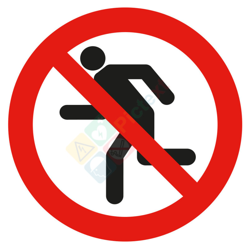 Picto interdiction de courir Picto interdiction de courir