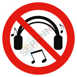 Picto interdit aux casques audio sur les oreilles