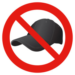 Picto interdit de garder sa casquette sur sa tête