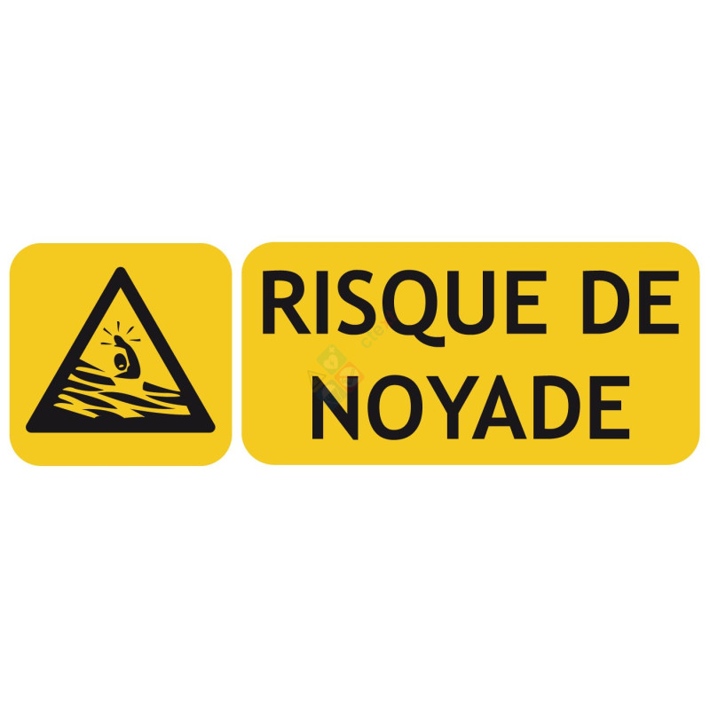 Panneau risque de noyade picto-texto paysage Panneau risque de noyade picto-texto paysage