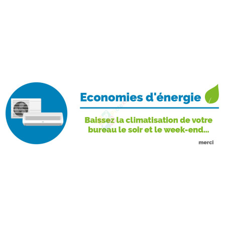 Panneau baissez la climatisation de votre bureau le soir