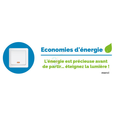 Panneau éteignez la lumière économies d'énergie