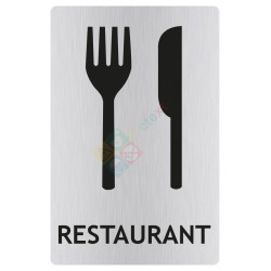Panneau restaurant avec picto ISO70001