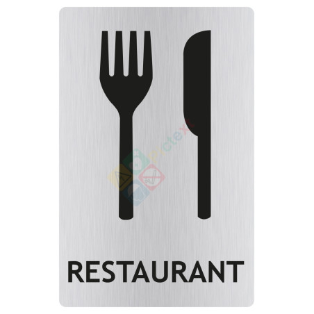 Panneau restaurant avec picto ISO70001