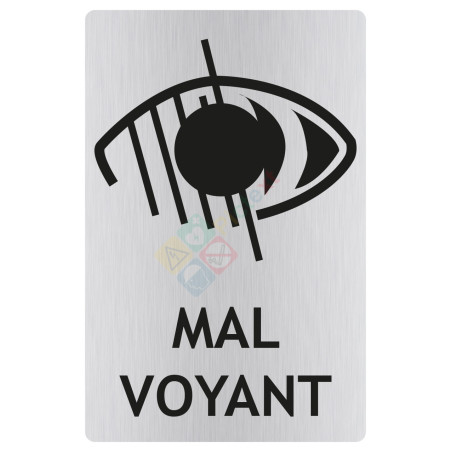 Panneau mal voyant avec picto ISO70001