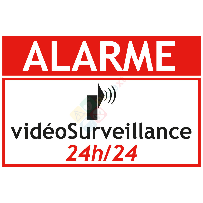 Maison sous alarme 24h sur 24 panneau signalétique Maison sous alarme 24h sur 24 panneau signalétique