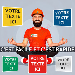 Créer votre signalétique, format carré texte seul