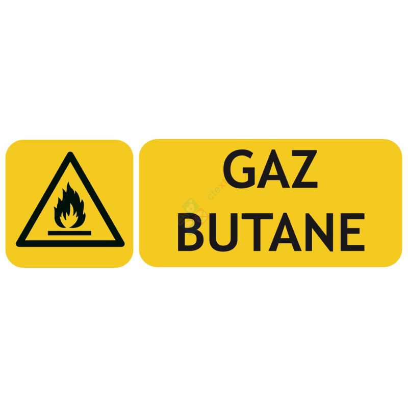 Panneau gaz butane picto-texto paysage Panneau gaz butane picto-texto paysage
