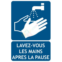 Panneau Lavez vous les mains après la pause