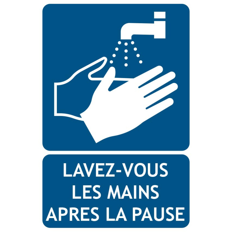 Maintenant vous laver les mains Avertissement de Sécurité Sticker Autocollant SIGNE Hygene 20cmx15cm