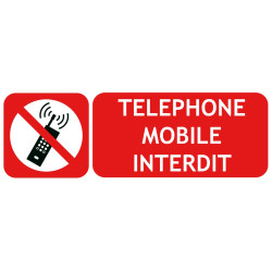 Panneau téléphone mobile interdit picto-texto paysage