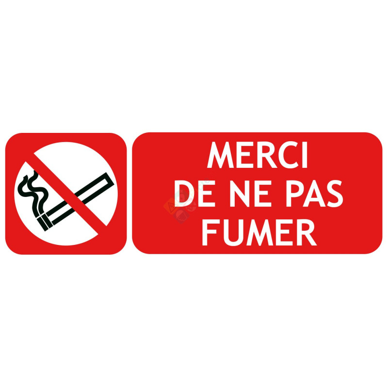 Panneau merci de ne pas fumer picto-texto