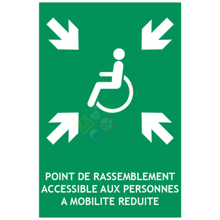 Panneau point de rassemblement PMR