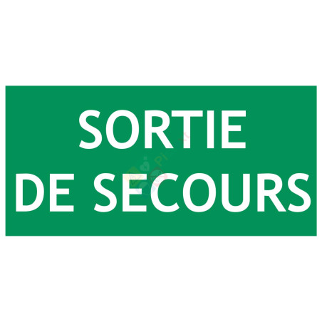 Panneau sortie de secours texto