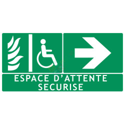 Panneau espace d'attente sécurisé vers la droite