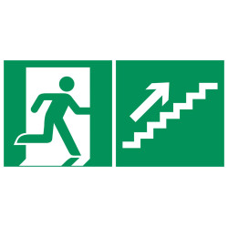 Evacuation escalier de secours montant à droite
