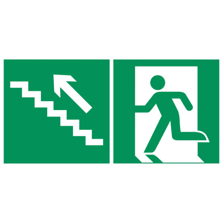 Evacuation escalier de secours montant à gauche