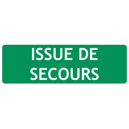 Panneau d'évacuation issue de secours texto