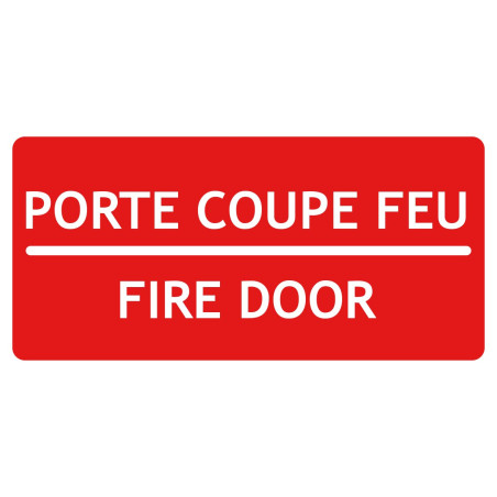 Panneau porte coupe-feu fire door bilingue
