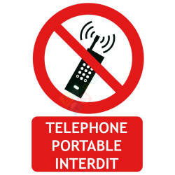 Panneau téléphone portable interdit