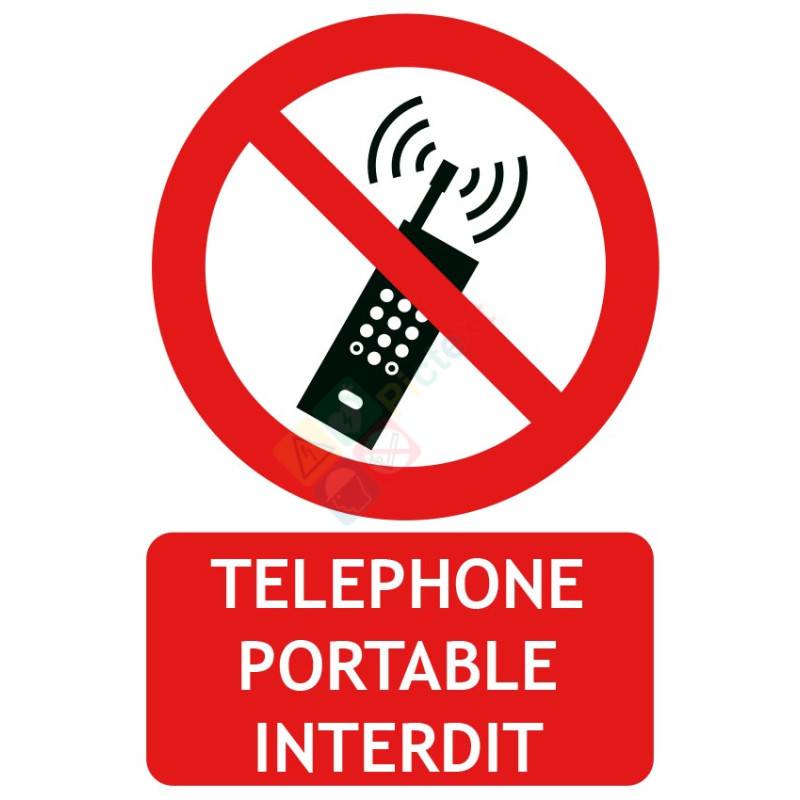 Panneau téléphone portable interdit