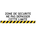 Panneau risques sur machine zone de sécurité ne pas dépasser cette limite