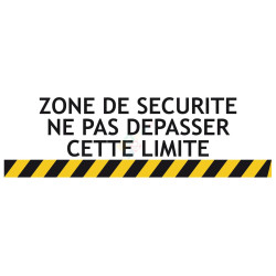 Panneau risques sur machine zone de sécurité ne pas dépasser cette limite