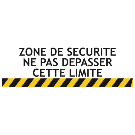 Panneau risques sur machine zone de sécurité ne pas dépasser cette limite