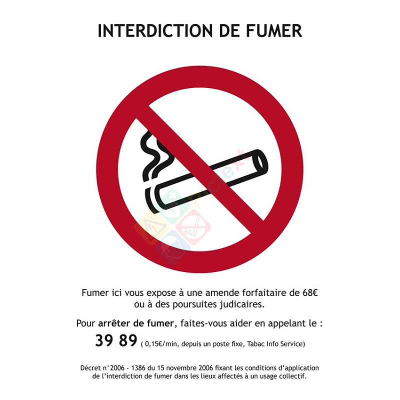 Interdiction de fumer panneau légal Interdiction de fumer panneau légal