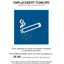 Emplacement fumeurs panneau légal